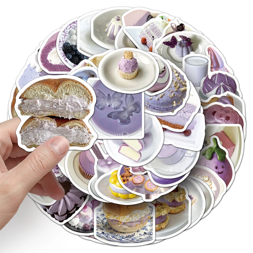 10/30/50枚入り インスタ映え タロイモペースト デザート風 エステティック デカール かわいい DIY 車 iPad ノートパソコン 冷蔵庫 壁 キュート キッズ DIY ステッカー