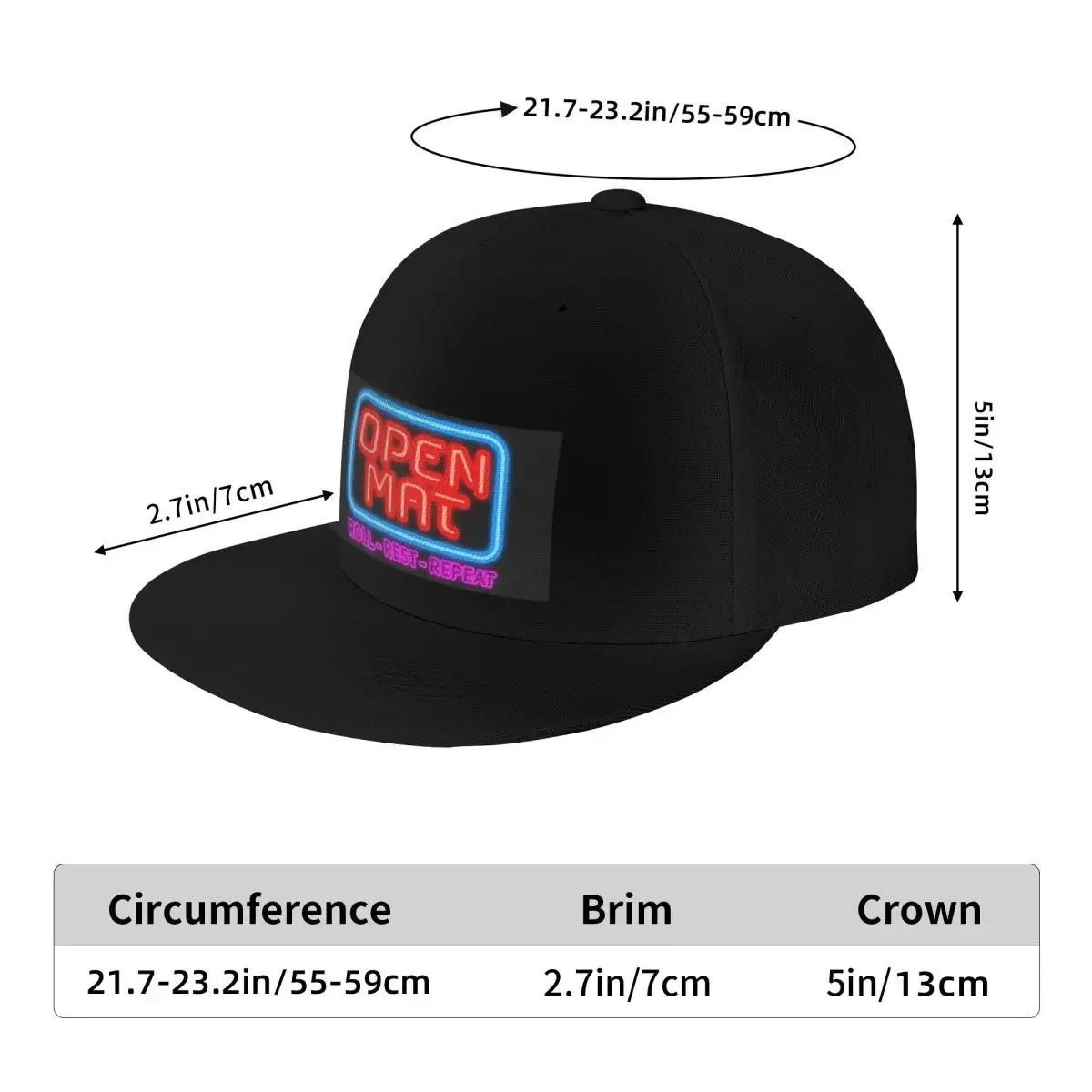 Gorras de Béisbol Unisex Open Mat - Jiu Jitsu Rolls, Ropa Deportiva de Verano para Exteriores, Gorras de Béisbol Hip Hop, Casquette