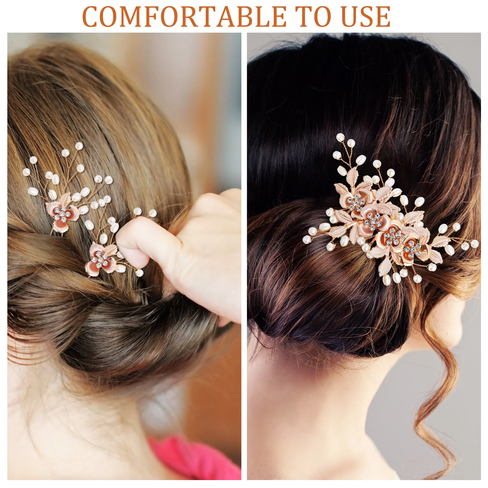 

1 set Hairpin Comb Set Clips for Women Decorative Accessories Pearl Flowers Leaves Hairstyle Wedding Party Hair Combs And Clips