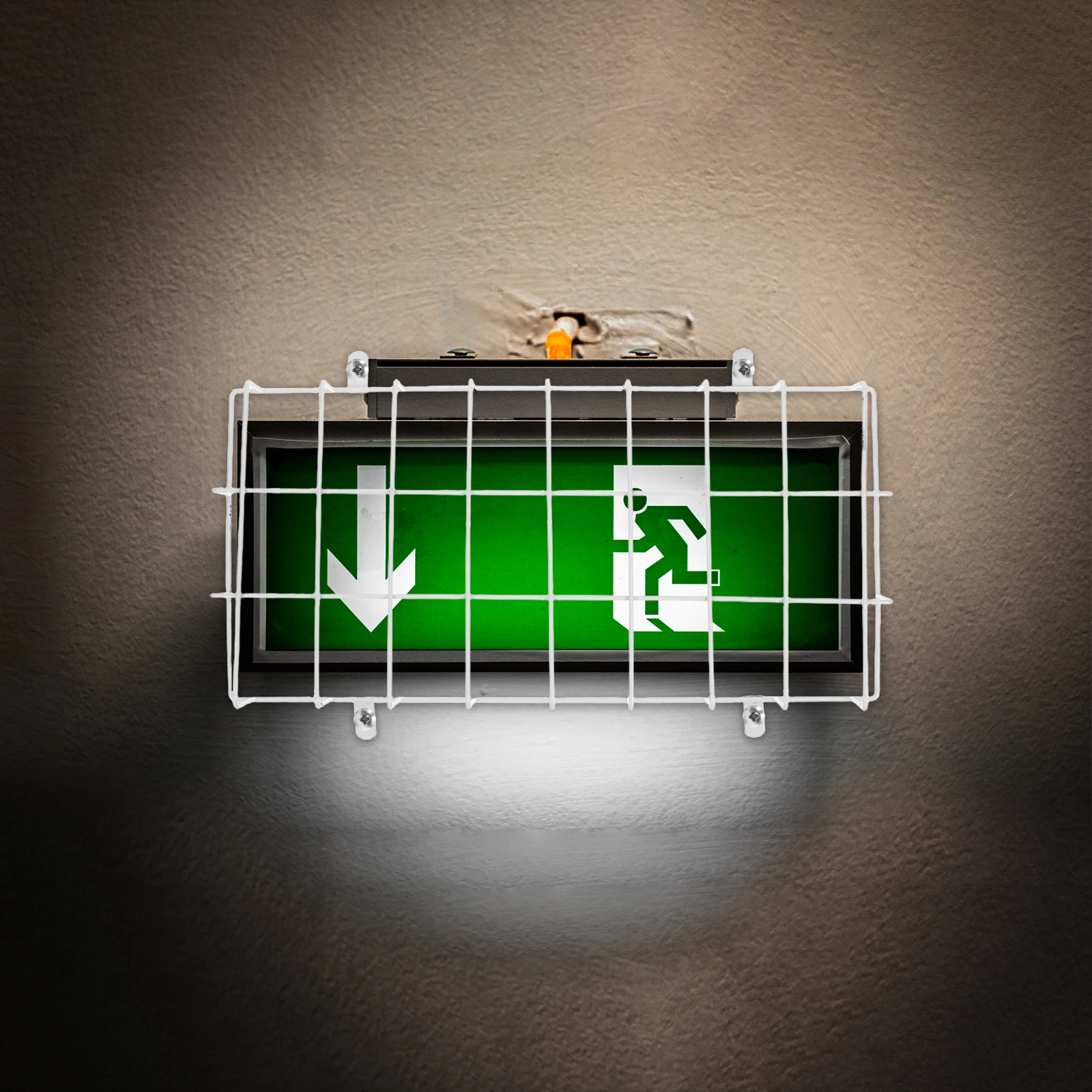 

Indicator Lamp Cover Exit Sign Safety Wire Guard Signs Damage Prevention Marker Lights Emergency Cage White