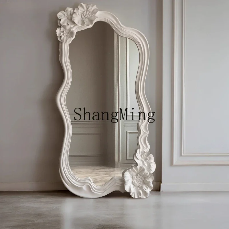 FGgood-lookingretro full-length mirror high-end art carved wall-mounted mirror wedding dress clothing store fitting floor mirror