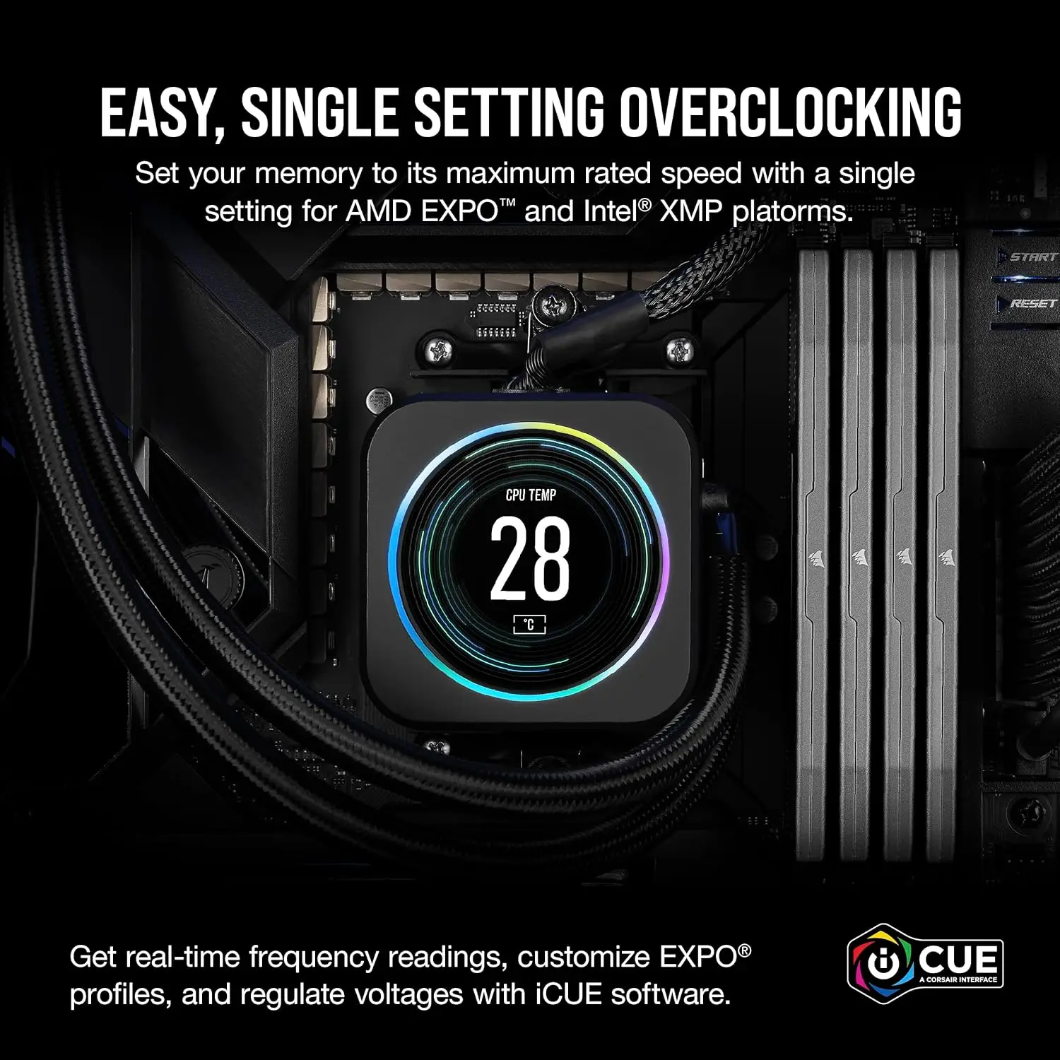 CORSAIR VENGEANCE DDR5 16GB DDR5 6000MHz CL30 AMD EXPO Intel XMP iCUE Memoria de computadora compatible