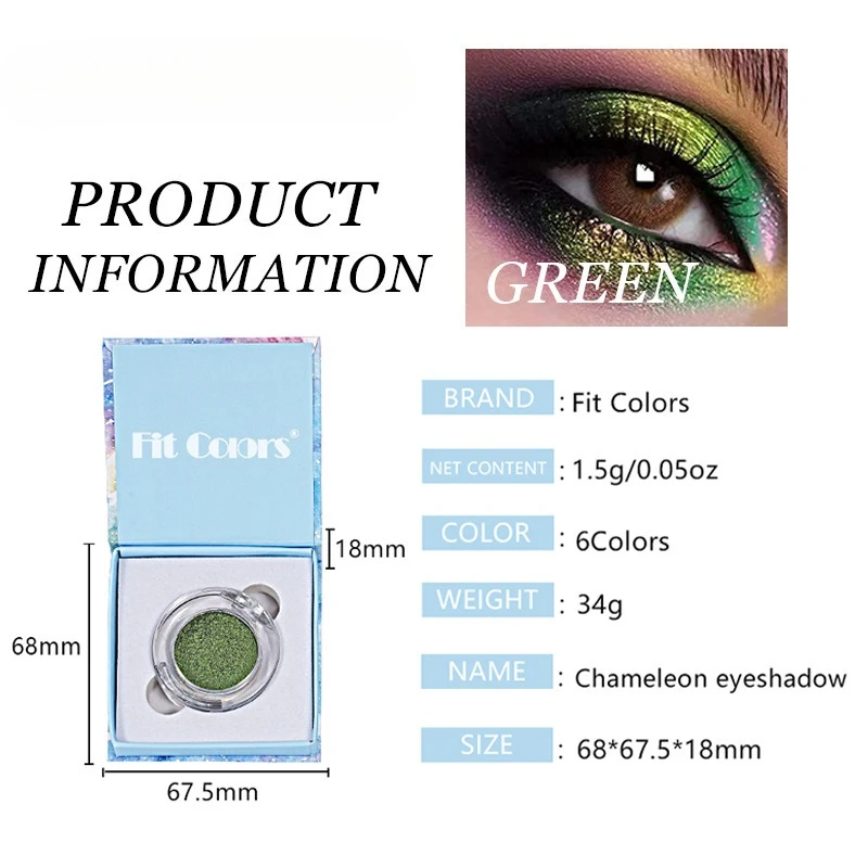 Ombretto camaleonte in polvere Multicromato Metallic Shift Glitter Finitura scintillante Altamente pigmentata di lunga durata per il trucco del festival