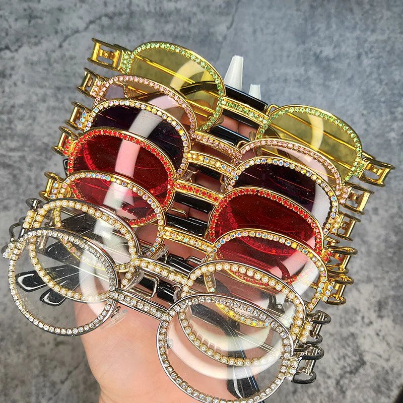 Vintage osobowość okulary przeciwsłoneczne BrandDesigner diamentowe okulary przeciwsłoneczne damskie Steampunk wielokolorowe odcienie Rhinestone