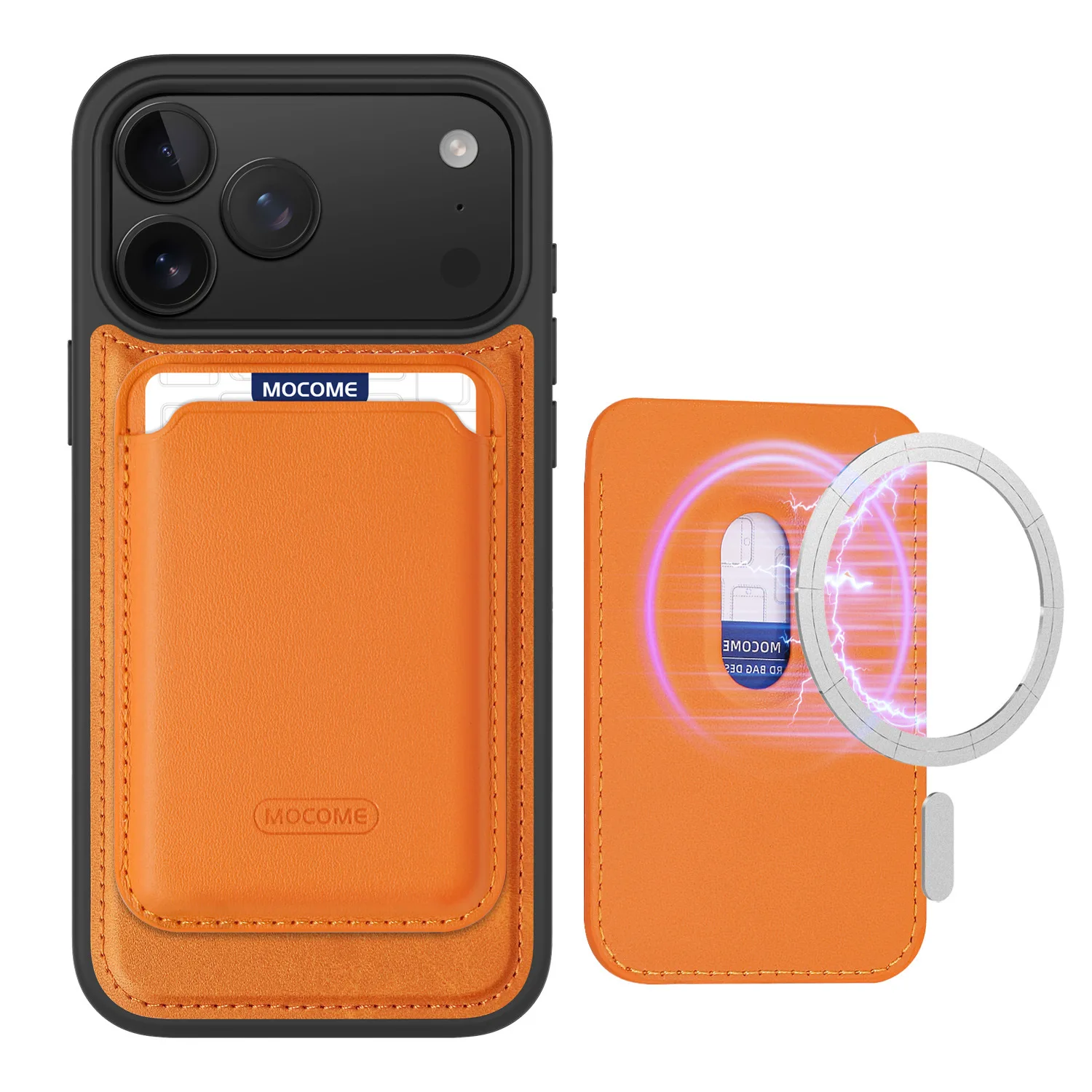 2 in 1 Detachable Magnetic Cards Solt Leather Case For iPhone 17 Pro Max 16 15 Plus 12 13 14 17E Air Wireless Charging Cover