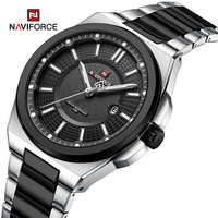 Top Brand NAVIFORCE Men Quartz Watch Stainless Steel Band Casual Sport Male WristWatch Luminous Hot Sale Relogio Masculino