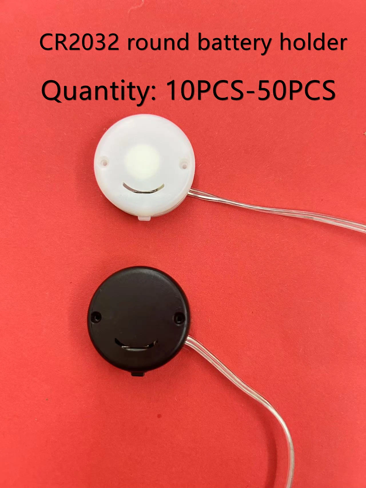 10PCS Two CR2032 button battery holders with cover and switch battery box 6V smiling face type with flashing/intermittent switch