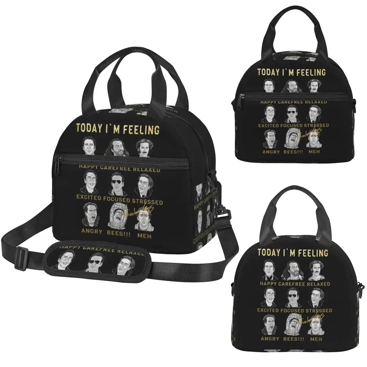 Merry Christmas St Nicolas Cage Insulated Lunch Bag for Women Office Cooler Thermal Box Tote Leakproof Lunch Boxes