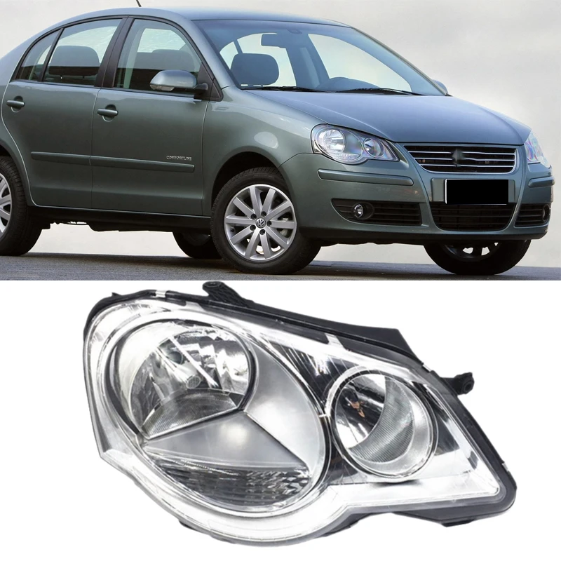 For Volkswagen VW POLO 9N3 2006 2007 2008 2009 2010 Front Bumper Head Light Fog Light White Black Headlight Car Accessories