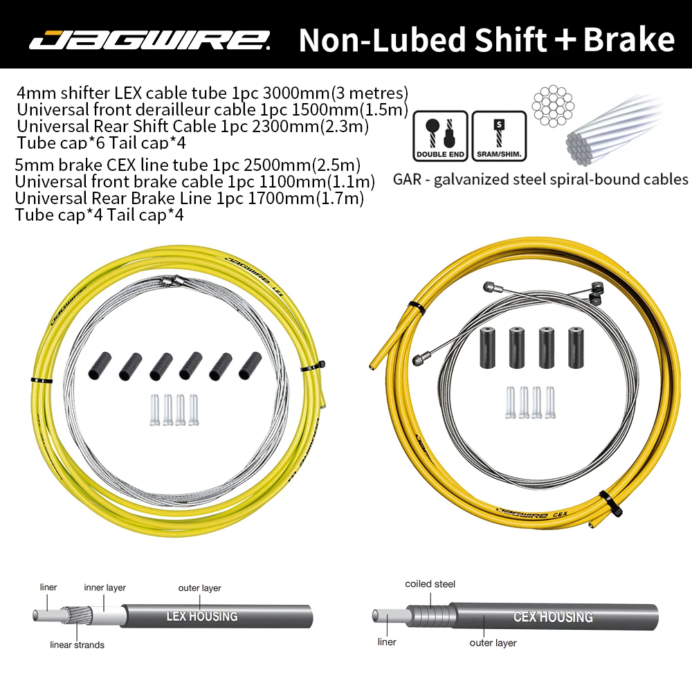 JAGWIRE Universele Fiets Rem/Shift Kabel Draad Pijp Voor 4mm/5mm MTB Racefiets derailleur Remleiding Voor Achter Niet-olieerde Buis