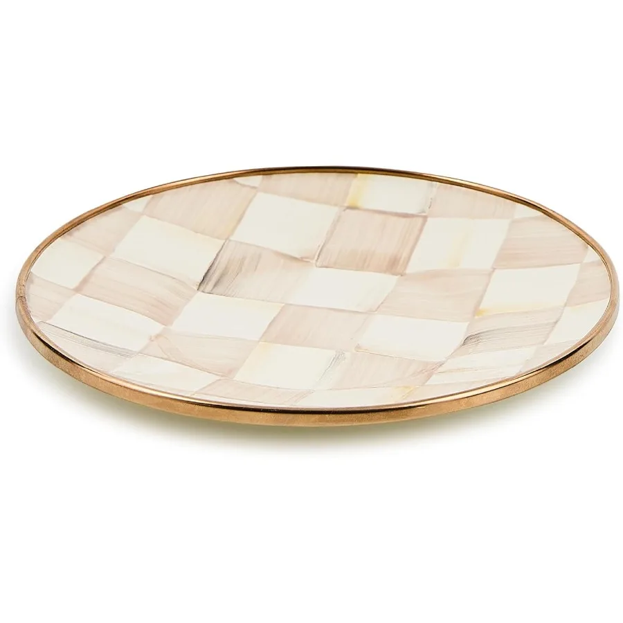 

Эмалированное блюдце Маленькое блюдце для чашки кофе и чая Коричнево-белое мокко в клетку