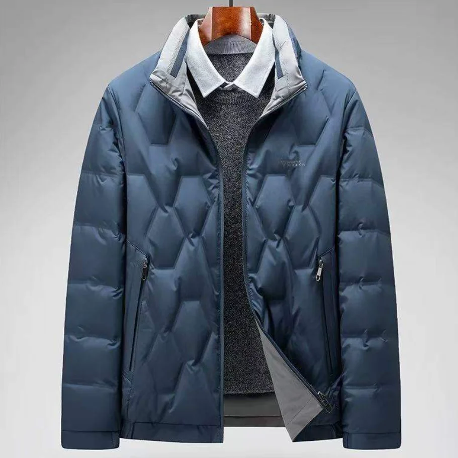 High-quality new men's stylish stand-up collar short down jacket, a casual jacket that can be worn on both sides