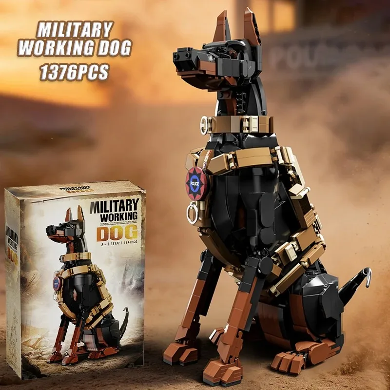 

1376Pcs Doberman Pinscher Building Blocks Animal Model DIY Creative Assembly Dog Ornaments Toys Birthday Gift for Kids