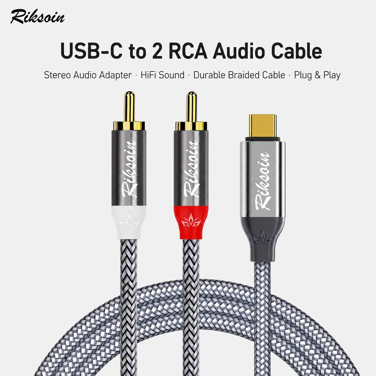 Audio Splitter Y - Riksoin USB C to RCA Audio