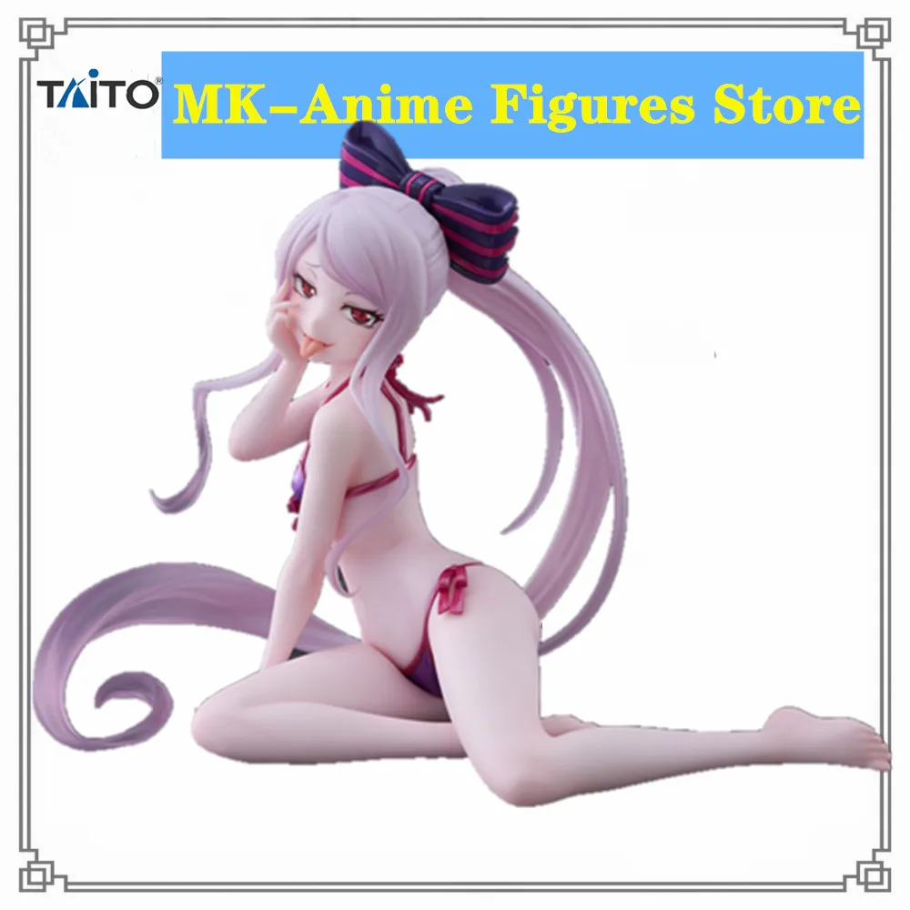 Original Anime Figure Taito Overlord Shalltear Bloodfallen Desktop Cute Action Figure PVC Toys Model Doll Figurine 13CM