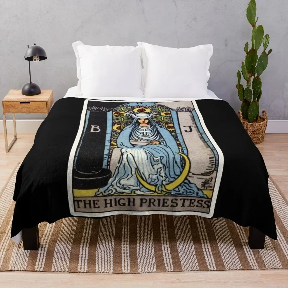 

II. The High Priestess Tarot Card Throw Blanket blankets ands Quilt Decorative Sofas Picnic Blankets
