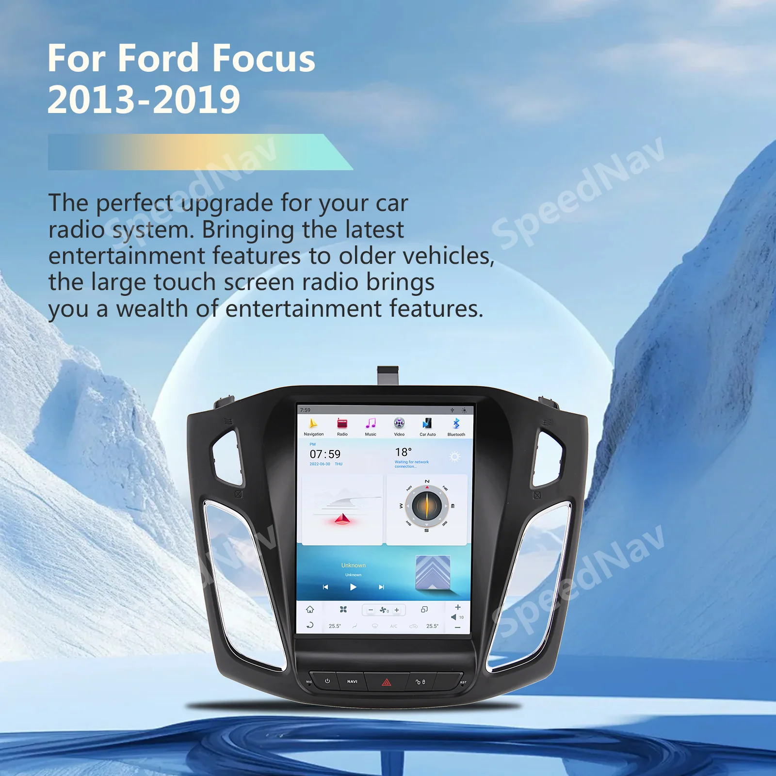 Car Multimedia Player For Ford Focus 2013 2014 2015 2016 2017 2018 2019 Android 13 Radio Audio Stereo Screen Intelligent Systems