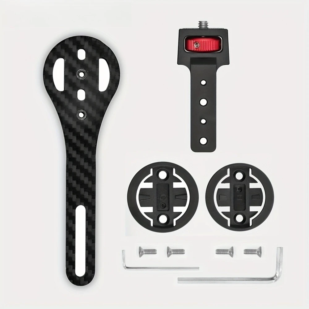 T800 Carbon Fiber Integrated Handlebar Mount for Bicycle Computers, Compatible with 1/4 Interface Panoramic Action Cameras