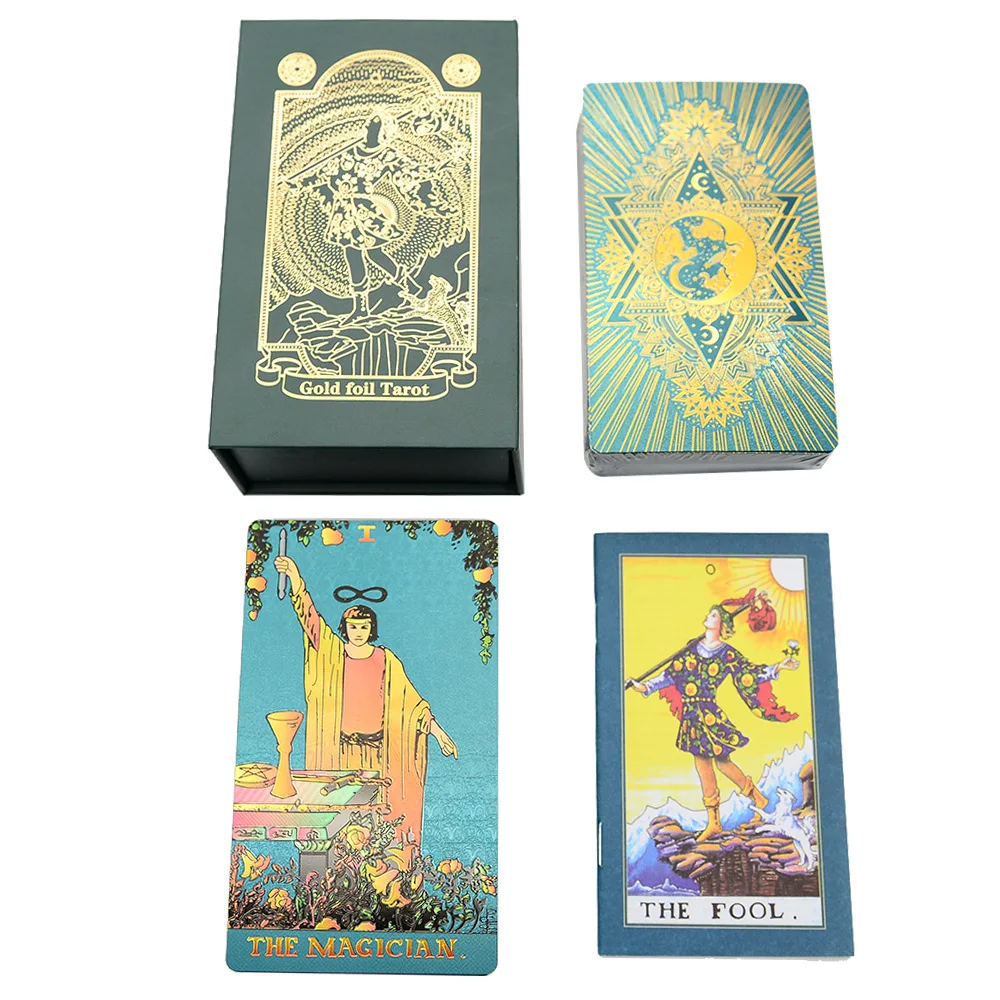 Plastikowy Tarot Classic Waite 80 Tarot Hot Stamped Wodoodporna gra planszowa Karta Plastikowa wodoodporna gra planszowa PVC Gra pokera na stole