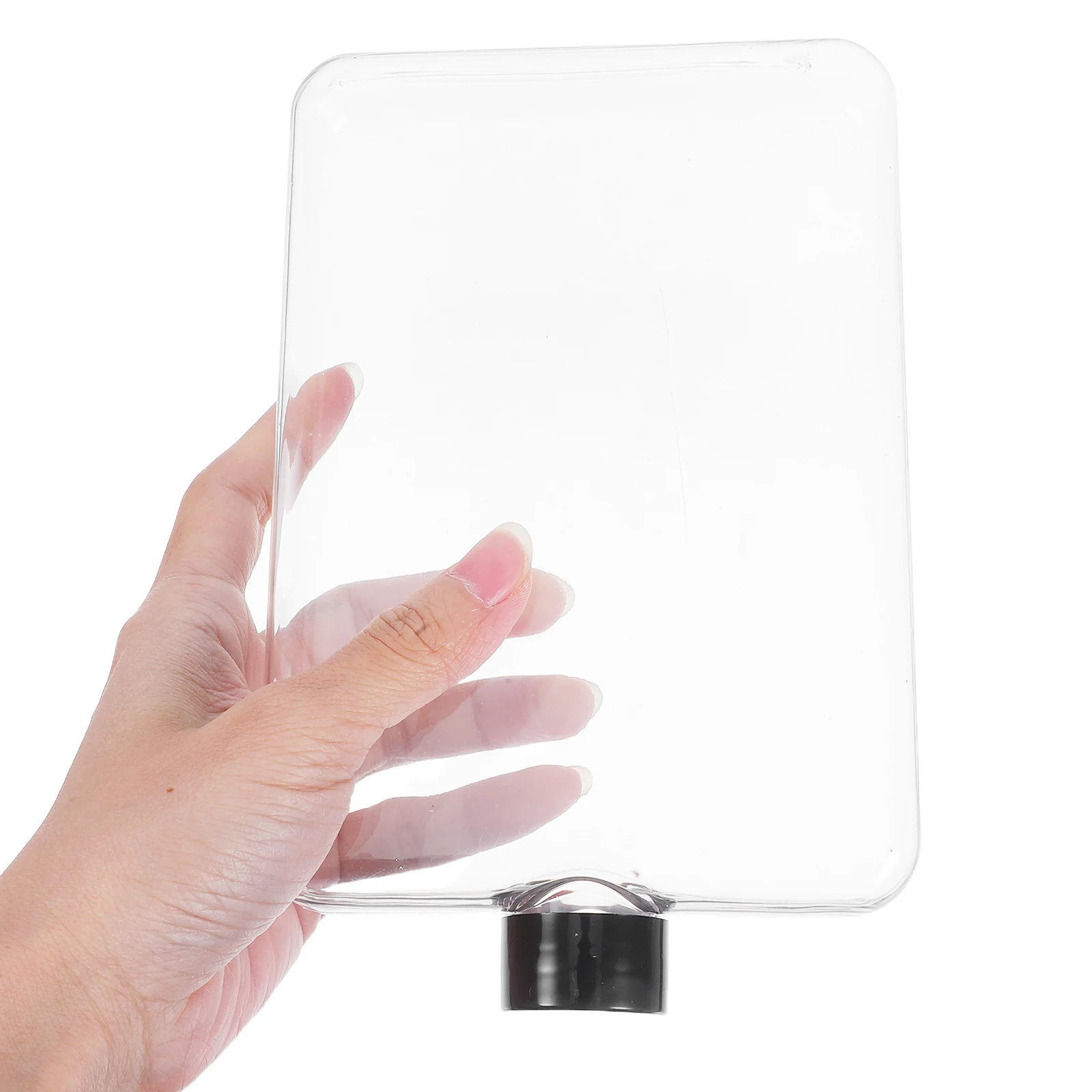 

Portable Flat Water Bottle for Gym Outdoor Adventures Transparent Lightweight Easy Clean Travel Hiking Running Camping