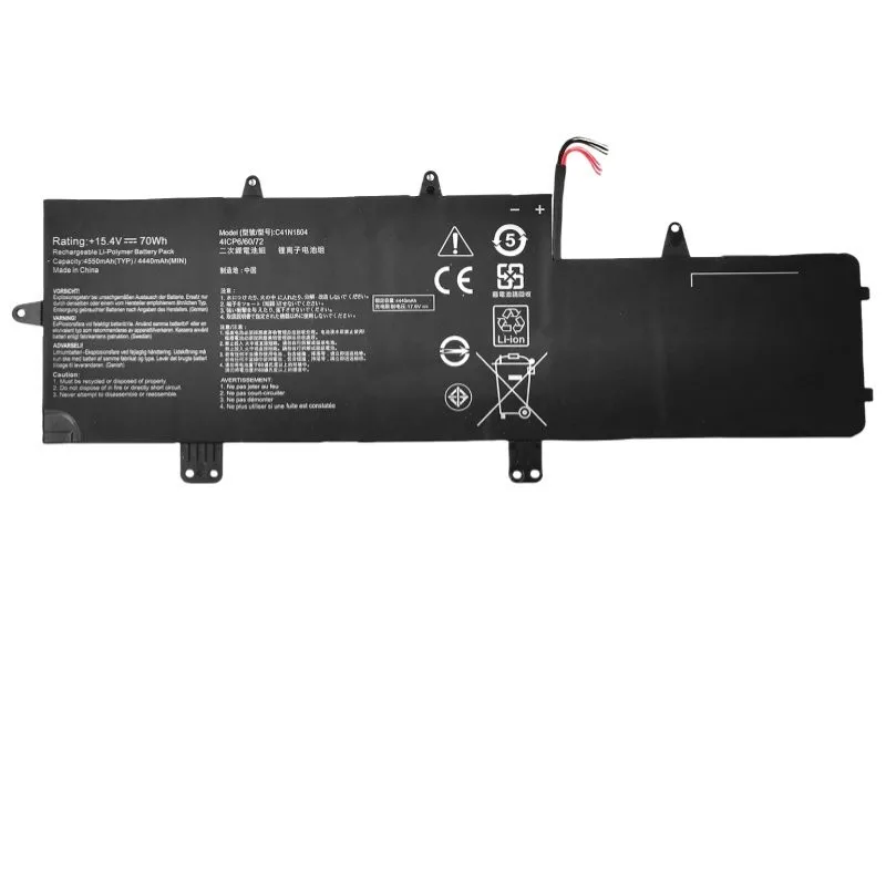 High quality Laptop Battery C41N1804 15.4V/70Wh For Pro 14 UX450 UX450FD UX480 UX480FD 0B200-02980100 Notbook