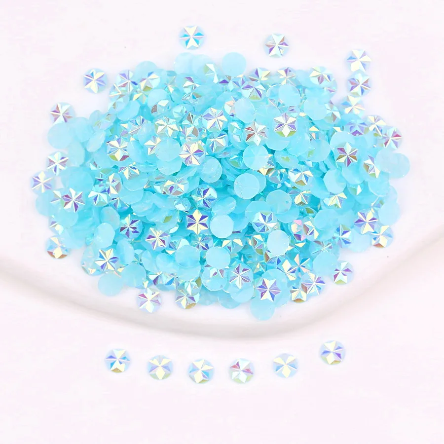 5mm/500 Stück, Blumenmuster AB Flache Runde Strass-Steine, Mehrfarbige Kristall-Edelsteine, Nagelkunst Handwerksteine DIY-Verzierung – Detail 2