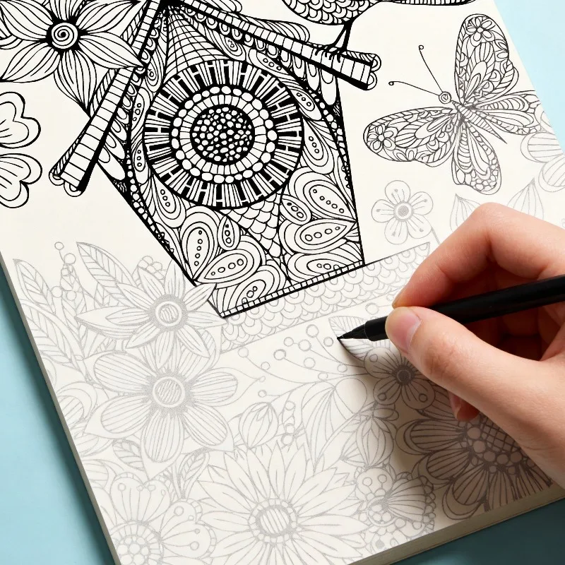 An Adult Decompression Graffiti Art Book, Healing Zen Mandala Coloring Picture Book, Animal/flower/elf and Other Themes, 24 Page