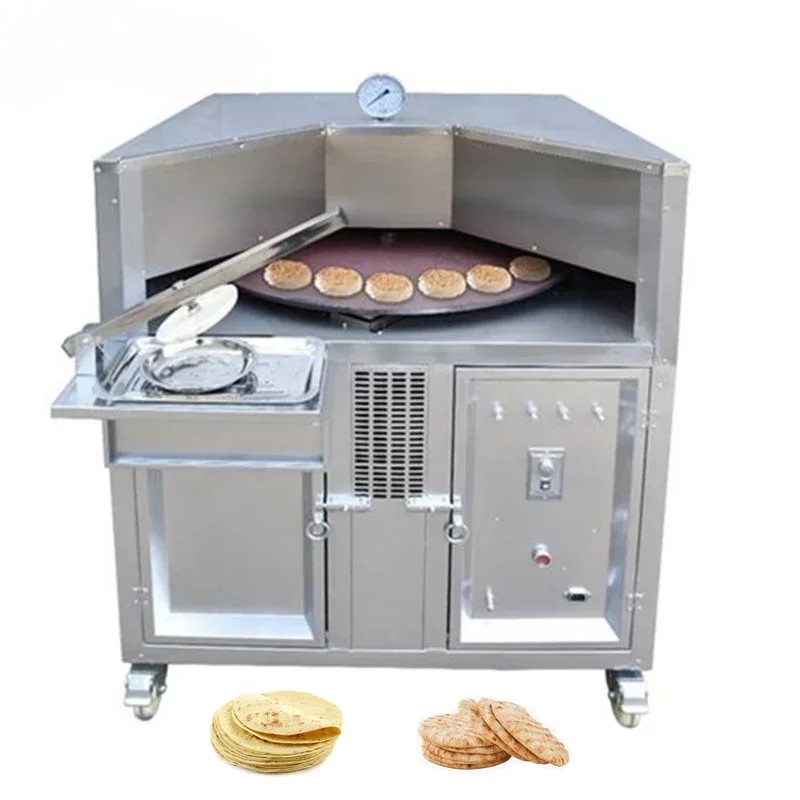 Commercial rotating flat naan bake making electric  tandoor lebanese chapati arabic roti pita bread oven other snack machines