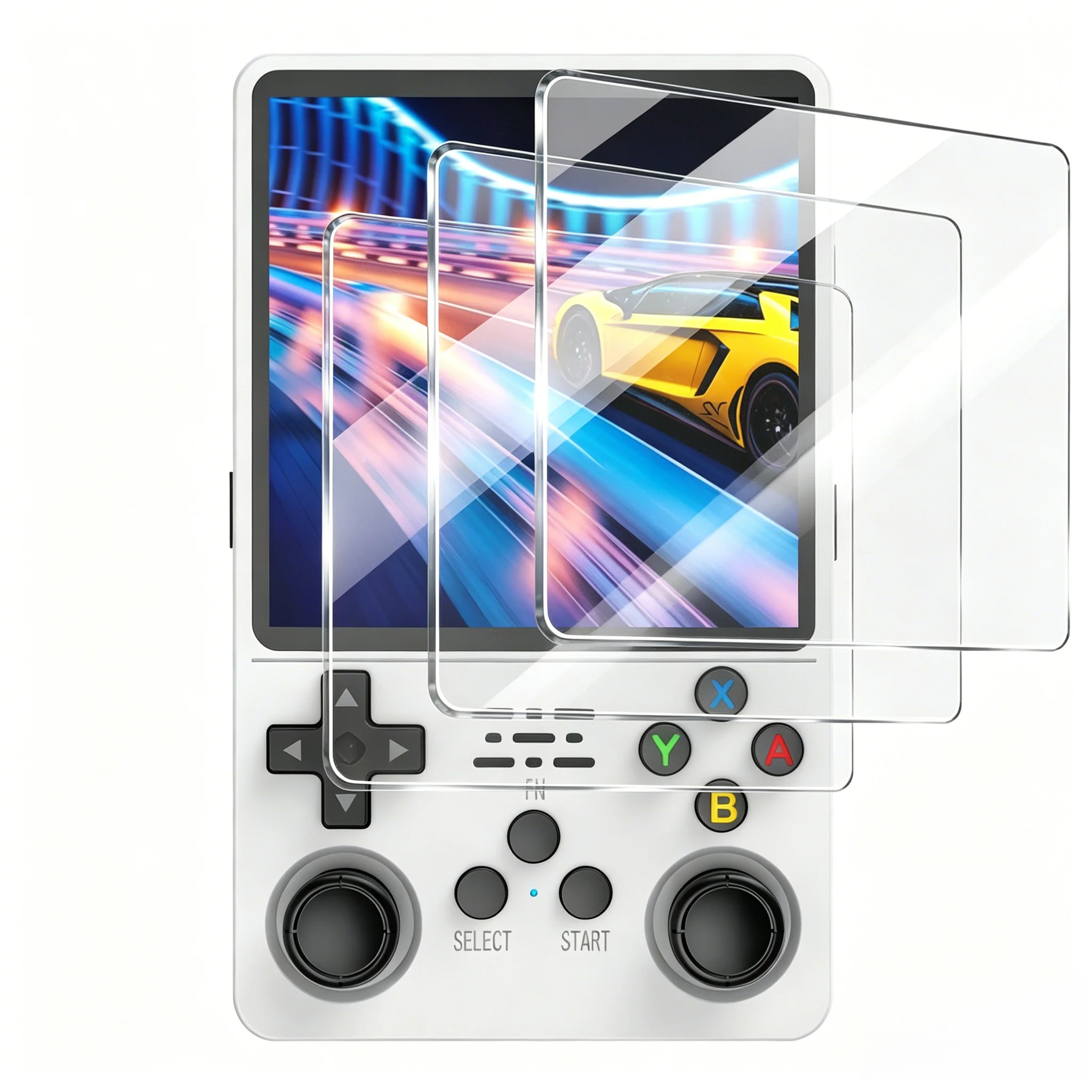 Case+Glass for R36plus Game Console Travel Carrying Storage Bag & Screen Protectors Tempered Glass Film for R36plus Accessories