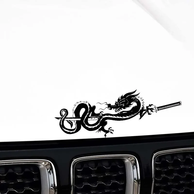 Oem Dragon Samurai Symbol Car Sticker Decal Soldier Black/Silver Covering The Body Vinyl 18.2*7.6CM