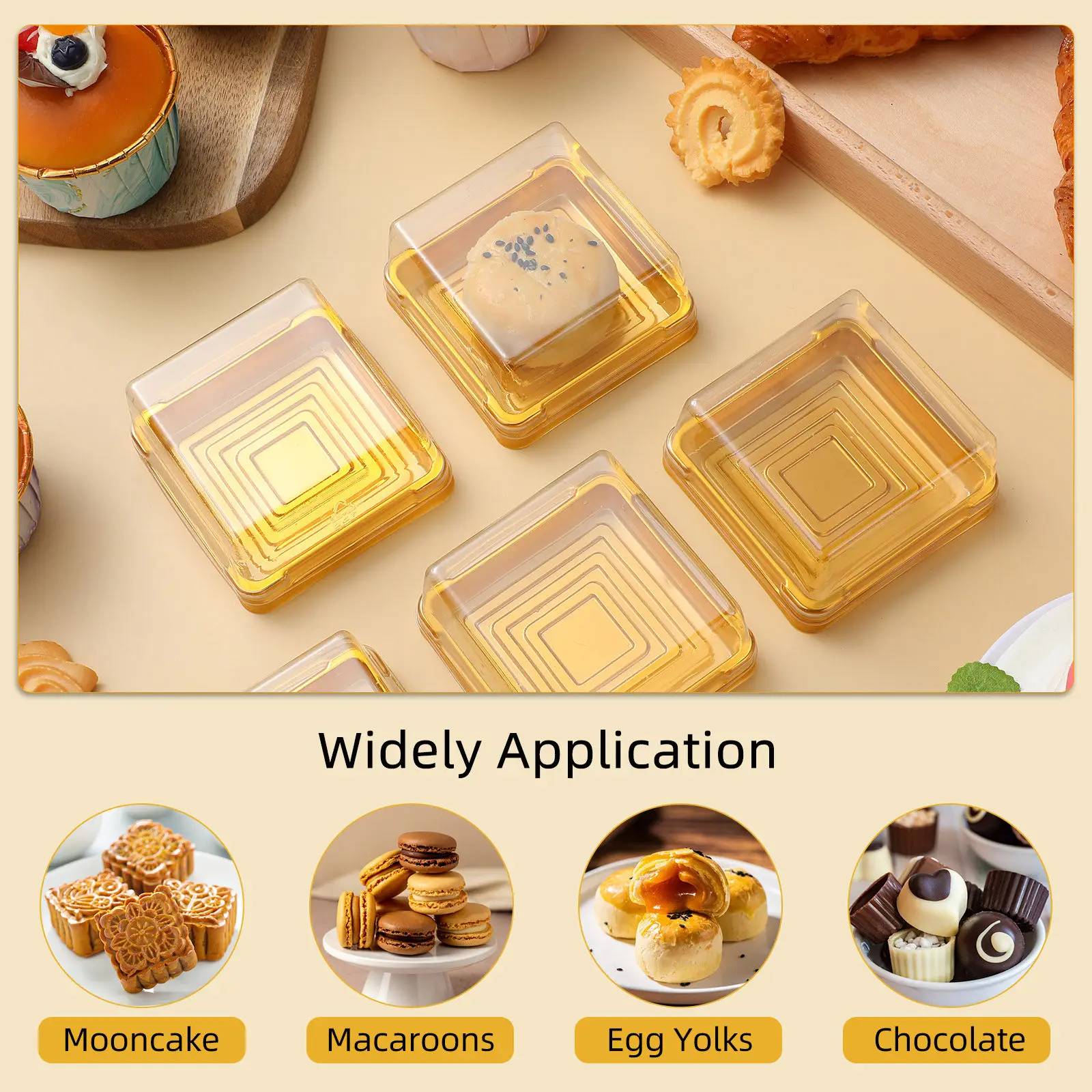 

50pcs Mini Dessert Boxes Small Mousse Wrapping Boxes Mousse Muffin Packaging Containers Compact Pastry Holders kitchen bakery