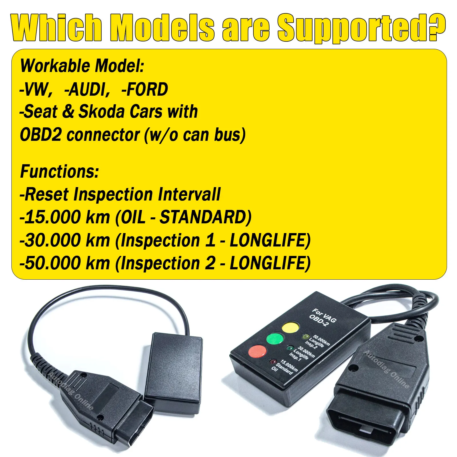 Oil Service Reset for VW/AUDI/SEAT Automotive OBDII Reset Inspection Interval Tool For VAG Vehicles Car SI RESET OBD2 Scan Tool