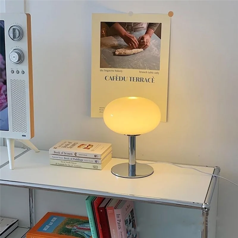 AB46-Table Lamp Lollipop Bedside Lamp For Nightstand With 3 Color Dimmable USB Lamps For Bedroom Room Desk Reading Light