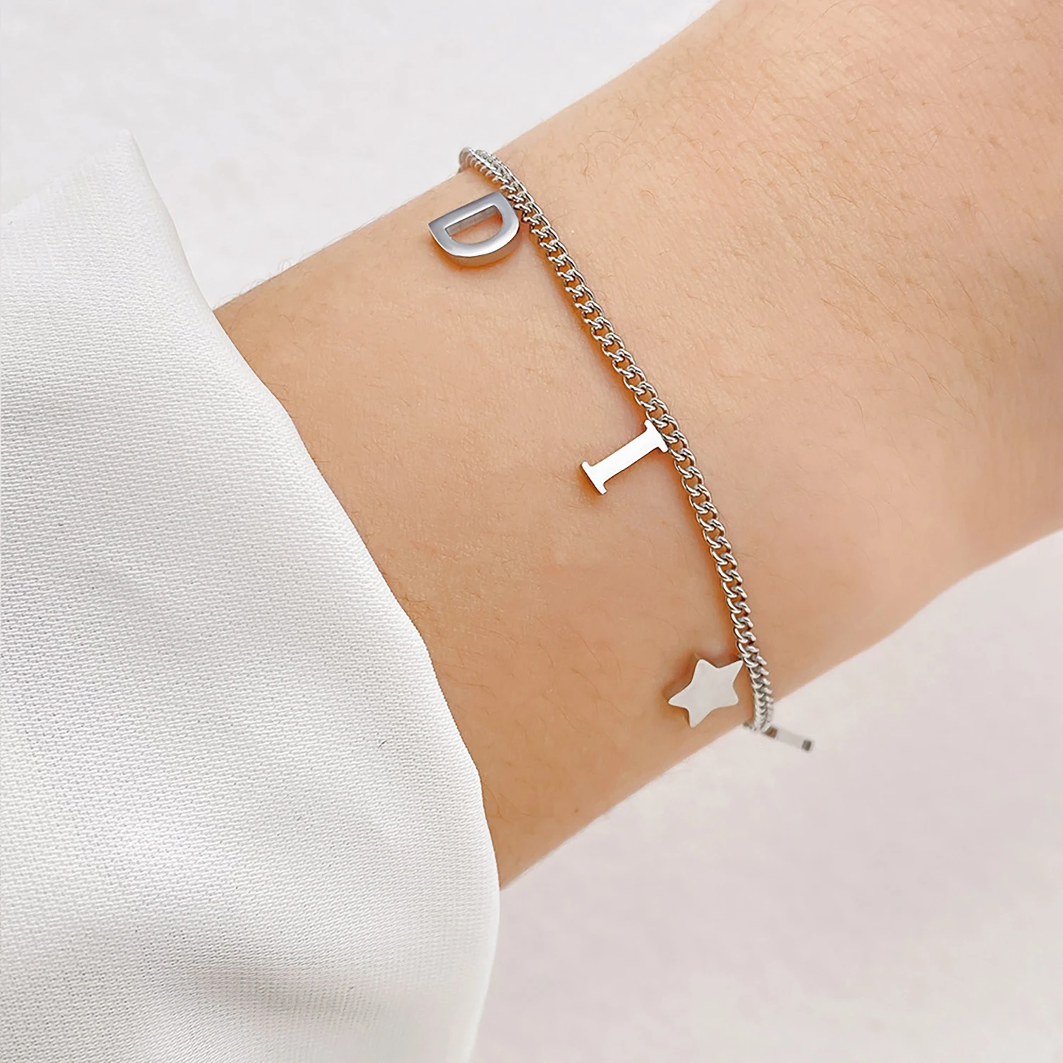 Korea Fashion Letter Star Pendant Bracelet Woman Simple Vintage New Style Creative Bracelet Luxury Jewelry Accessories Gifts