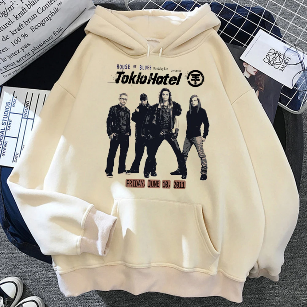 Tokio Hotel Hoodies Frauen ästhetische Fleece koreanischen Stil Anime Kapuzen hemd weibliche Langarm Top Pullover