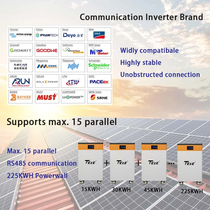 TEZE 48V/51.2V 280Ah LiFePO4 Batteria 15KWH Powerwall BMS ESS integrato Sistema di accumulo solare per energia domestica