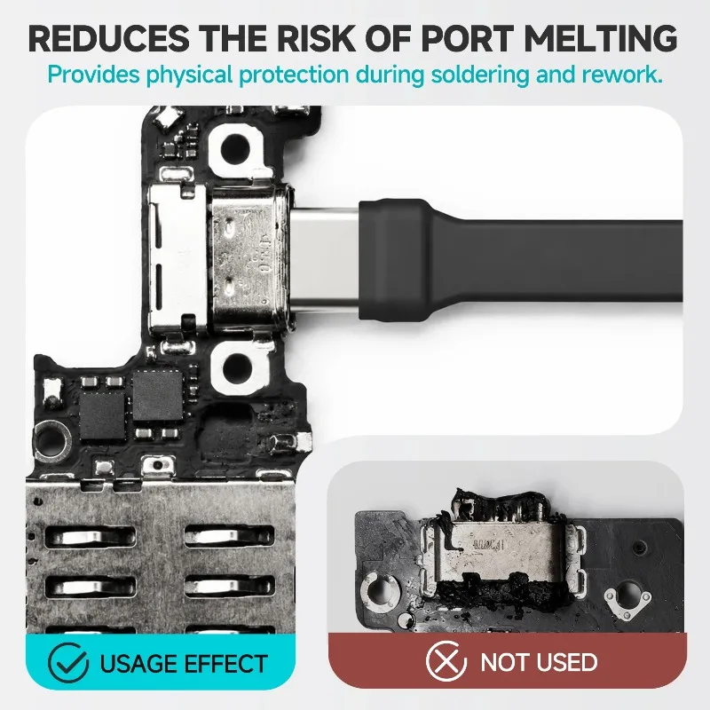 RF4 RF-TP20 Dual Head Charging Port Protective Cover for Type-C Micro USB Android Phone PCB Soldering Hot Air Rework Repair Tool