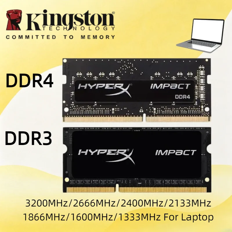 Kingston Multi Voltage Laptop Memoria DDR3 DDR3L DDR4 RAM 1.2V 1.35V 1.5V 4GB 8GB 16GB For Notebook Computer