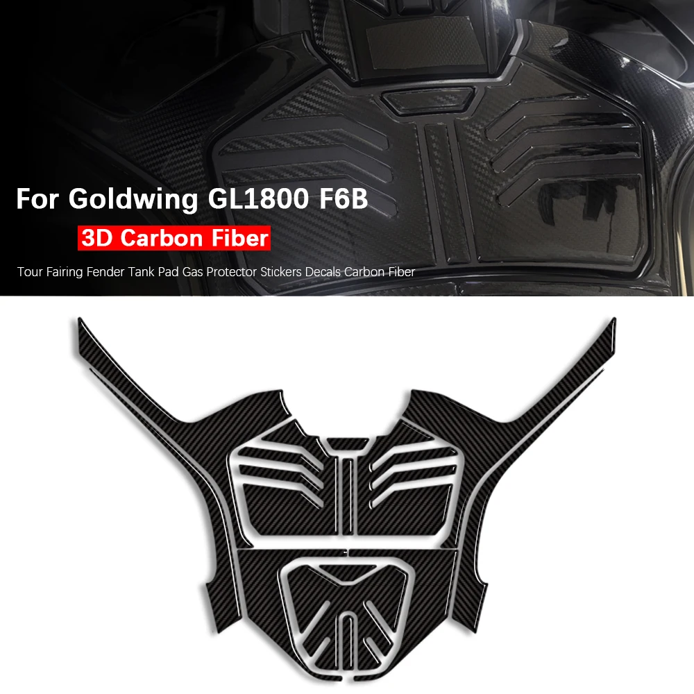 

For Goldwing Gold wing GL1800 Tour Fairing Fender Tank Pad Gas Protector Stickers Decals Carbon Fiber LG 1800 F6B 2022-2025