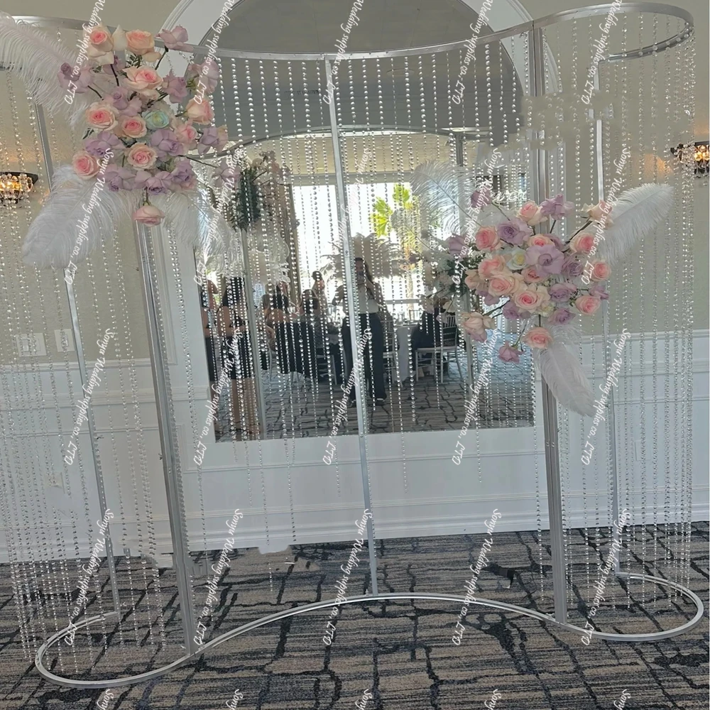 1pcs acrylic Crystal Curtain Tree Shaped sliver Floor  Stand Wedding Background aisle decor stand  Other Wedding Decoration