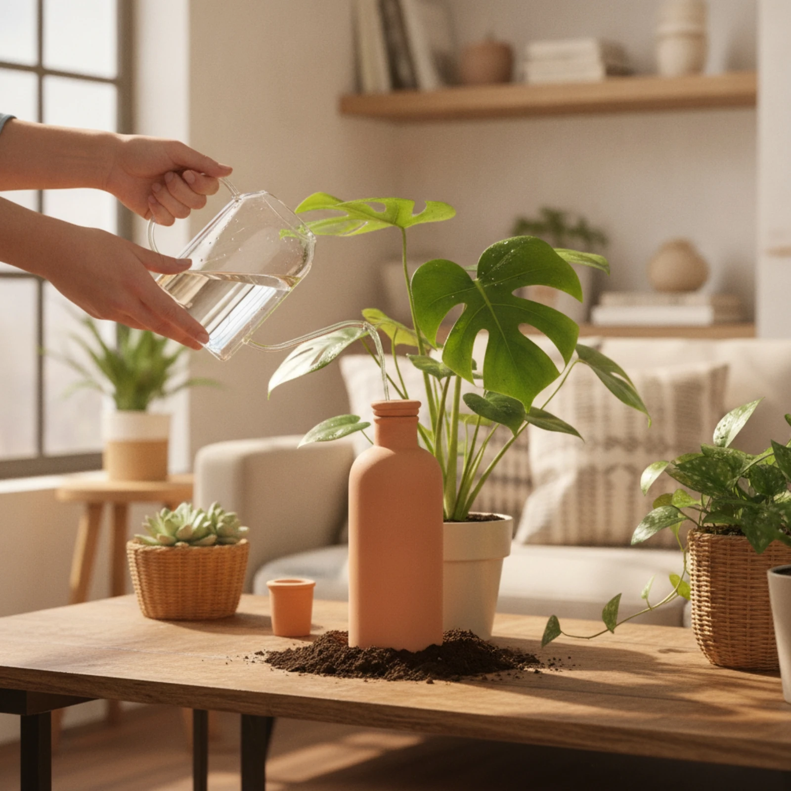 Terracotta Watering Bottle Slow-Release Self-Watering Olla Clay Irrigation Vessel Vacation Friendly Indoor Outdoor