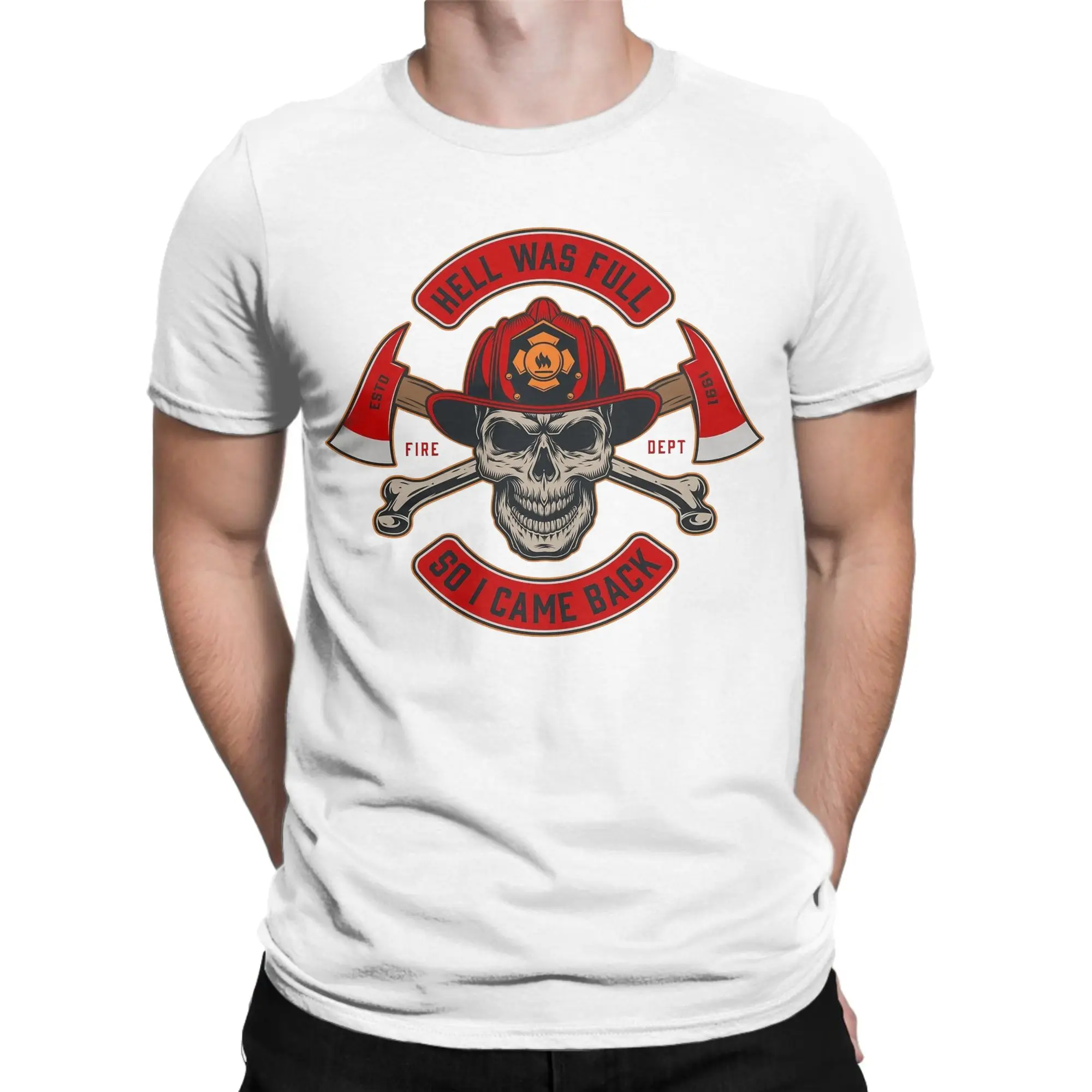 Funny Fireman Fire Rescue  T-Shirts for Men Women Crewneck 100% Cotton T Shirt Firefighter Short Sleeve Tees Gift Clothing