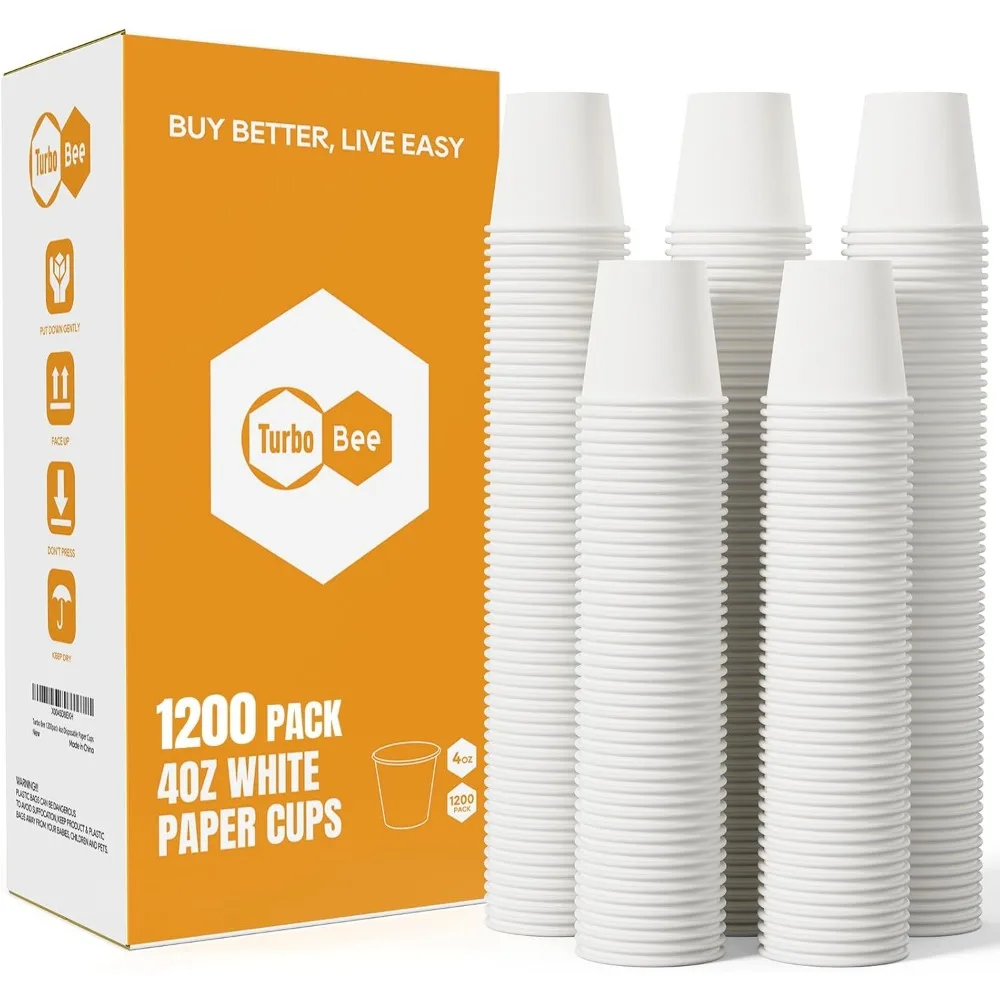 

1200 Pack 4oz Disposable Paper Cups for Hot and Cold Drinks Party Travel Events