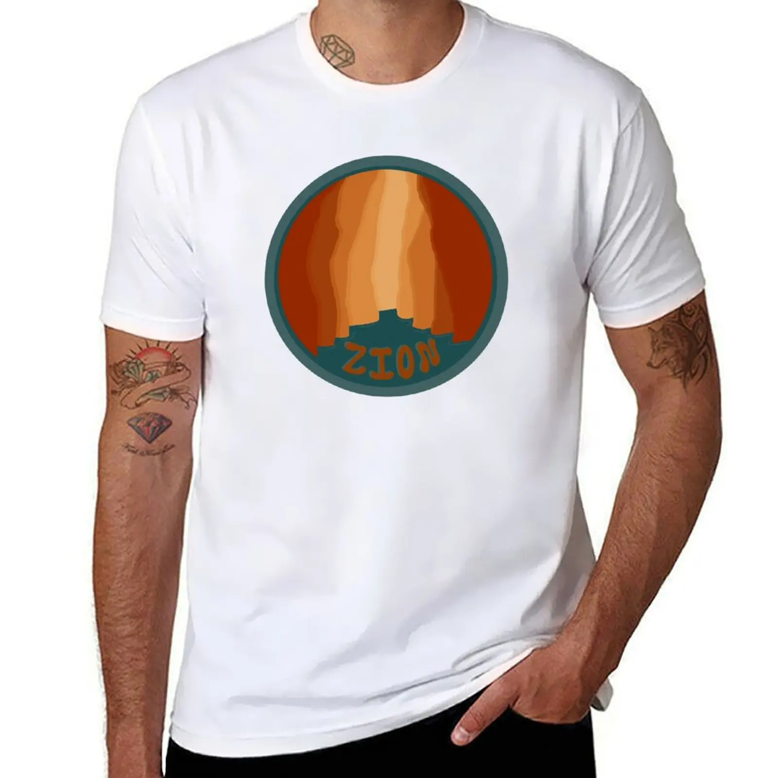 

zion national park retro graphic T-Shirt funny t shirts cotton man t shirt summer T-Shirt