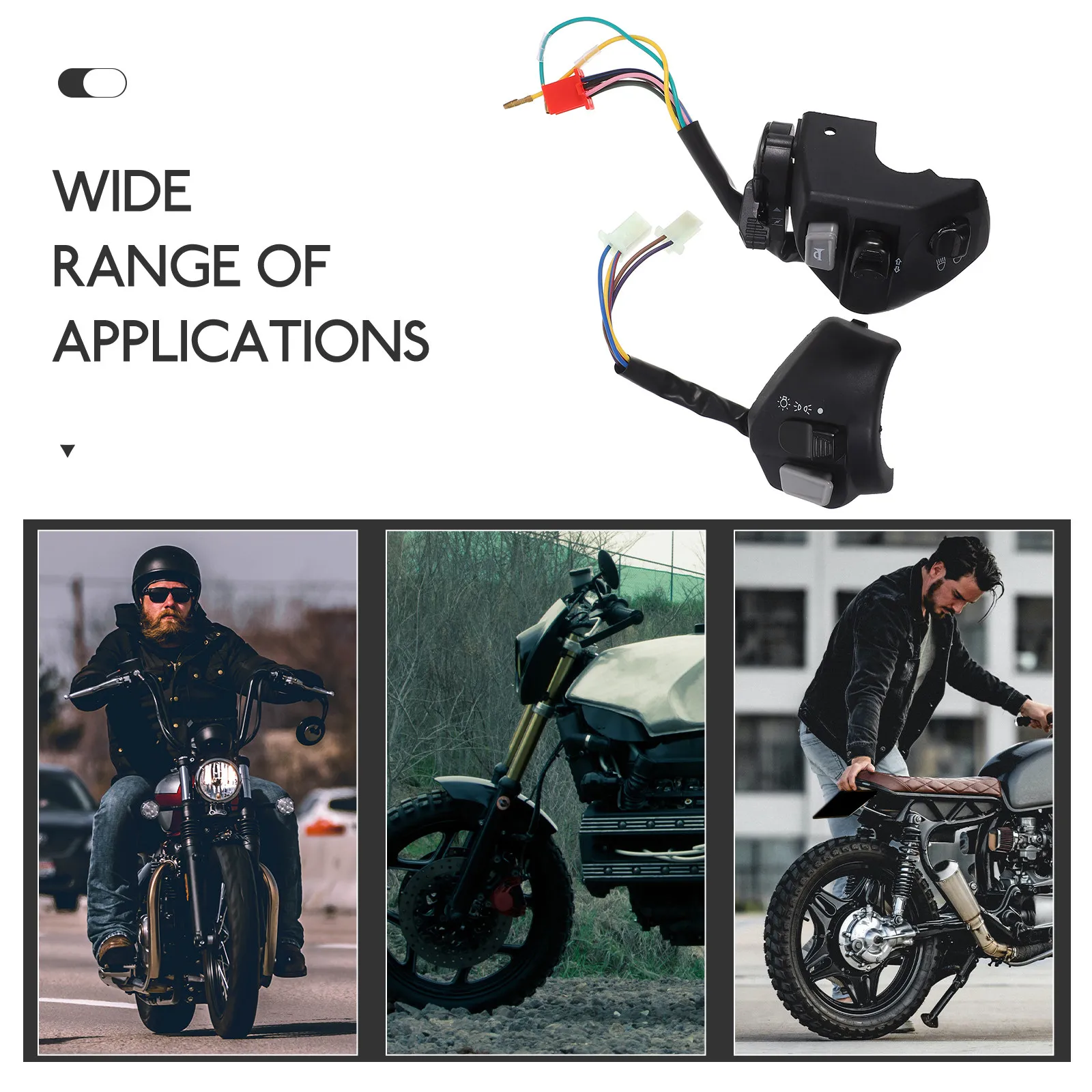 2Pcs Motorcycle Handlebar Switch Assembly Waterproof Easy Installation Control Replacement Part High Sensitivity Compatible