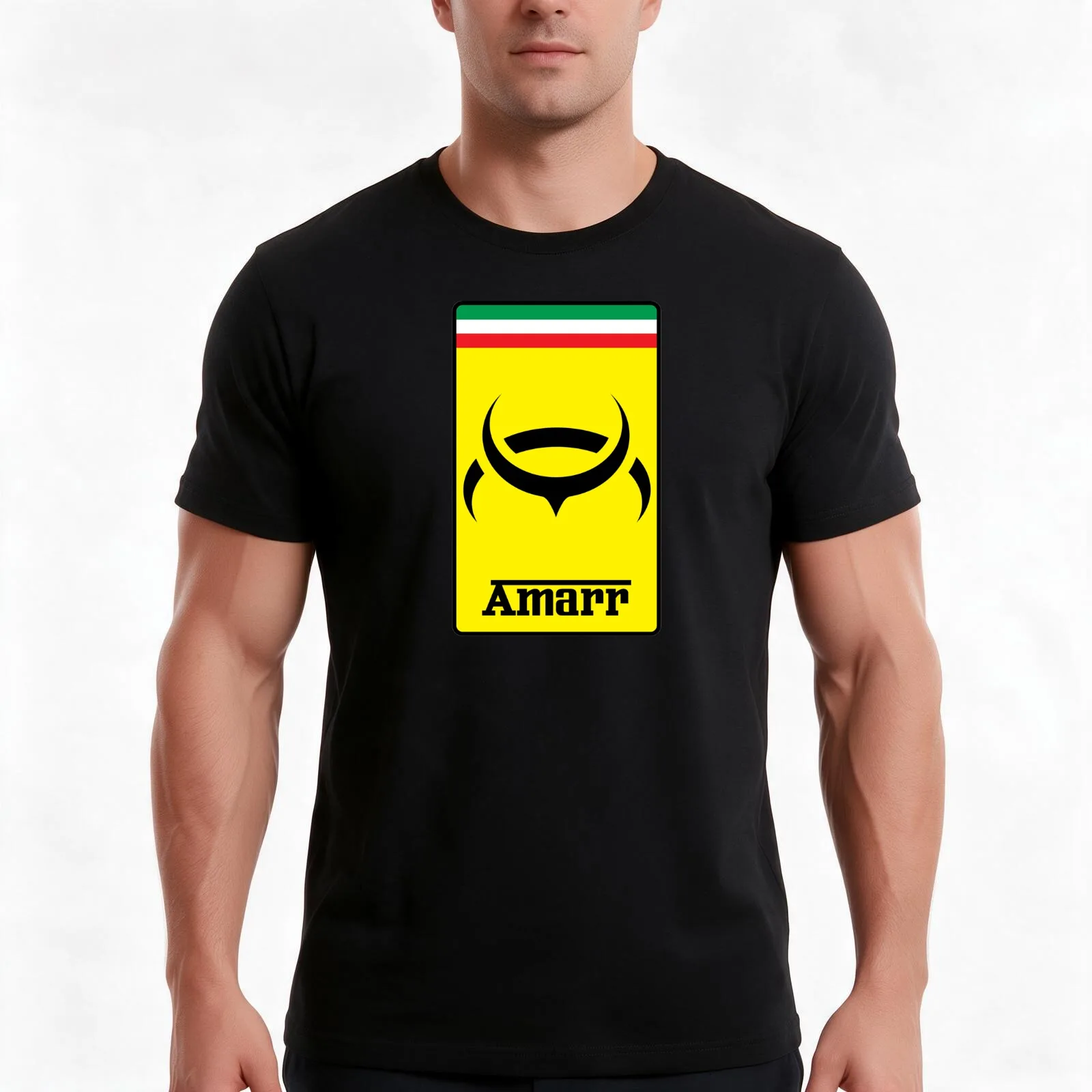 Amarr Victor T-Shirt, Summer Casual Cotton Tee, Oversized Streetwear Tops, Vintage Graphic Print, Loose Fit Short Sleeve