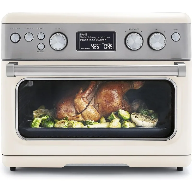 

13-in-1 Countertop Convection Oven & Air Fryer, PFAS-Free Ceramic Tray & Pizza Pan, Adjustable Racks, Multifunction Presets