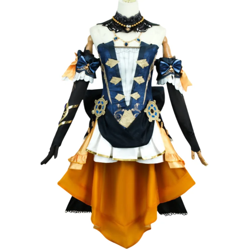 Navia-Genshin Impact Game Cosplay Costumes, Coin Outfit, Anime Costume, Uniforme Rick Roleplay, Perruque, Nouveau