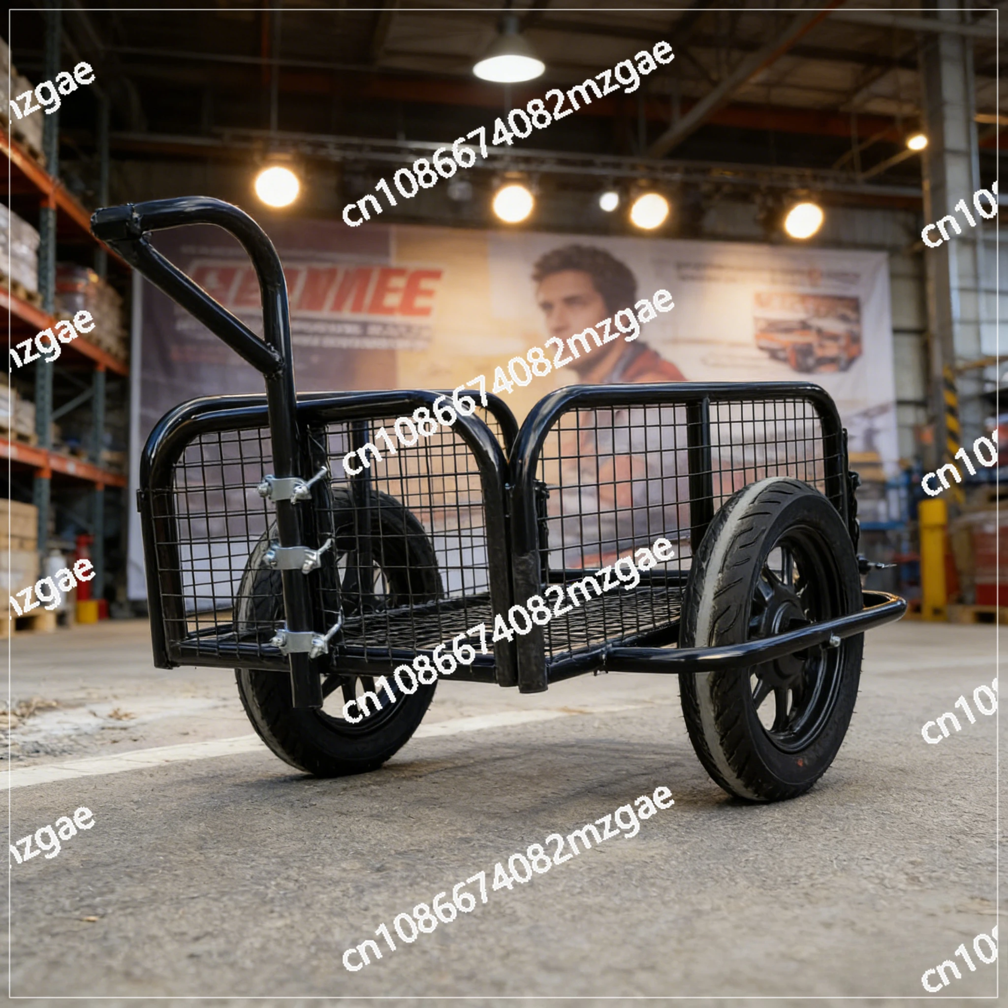 Electric Bicycle Tricycle Rear Mounted Small Trailer, Outdoor Cargo Stall, Camping Fishing Utility Cart