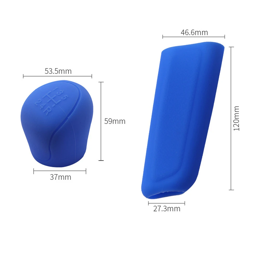 Car Silicone Gear Shift Cover Handbrake Cover Manual Automatic Gear Lever Head Thickened Protective Cover Washable Reusable